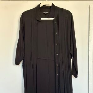 Topshop button down shirt dress black